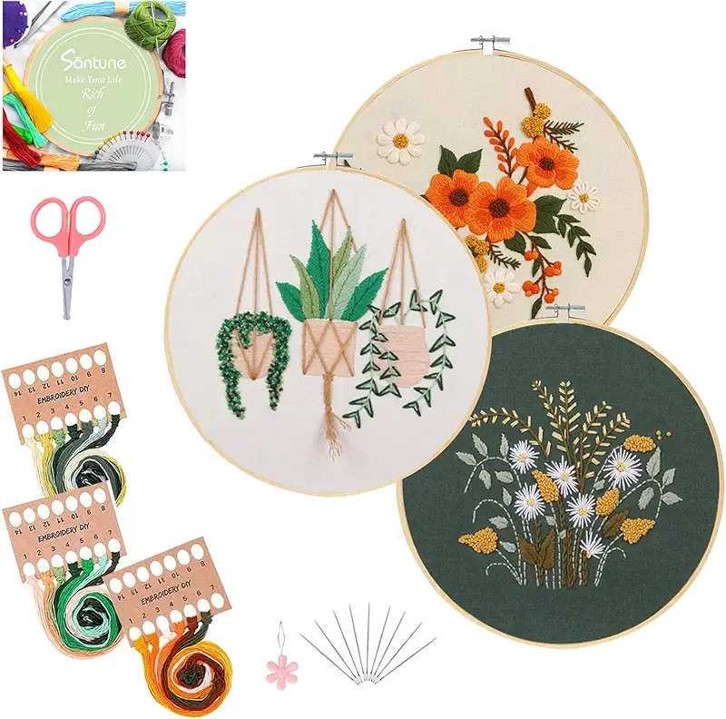 Embroidery Starter Kit with Pattern and Instructions