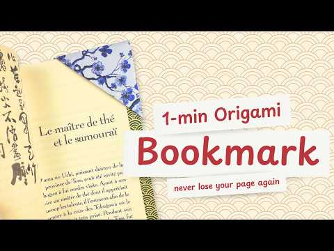 This Origami Corner Bookmark Takes Less Than 1 Minute to Make! 📖✨