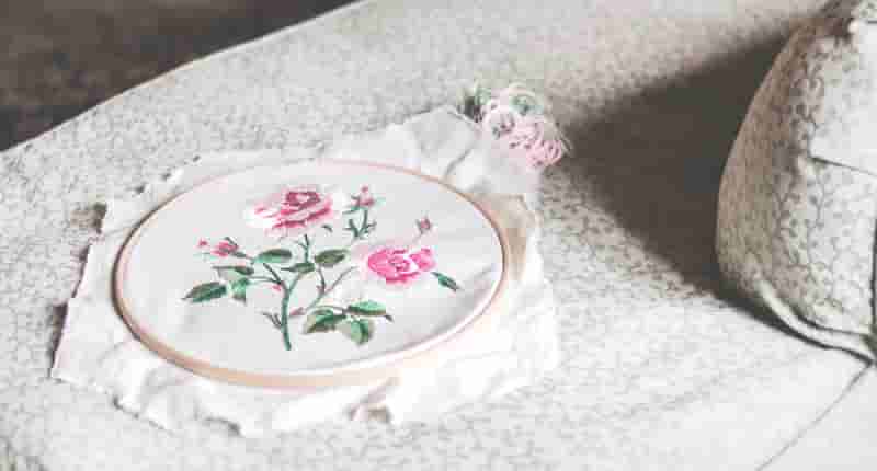 floral design on white textile