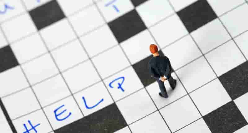close up shot of a crossword puzzle