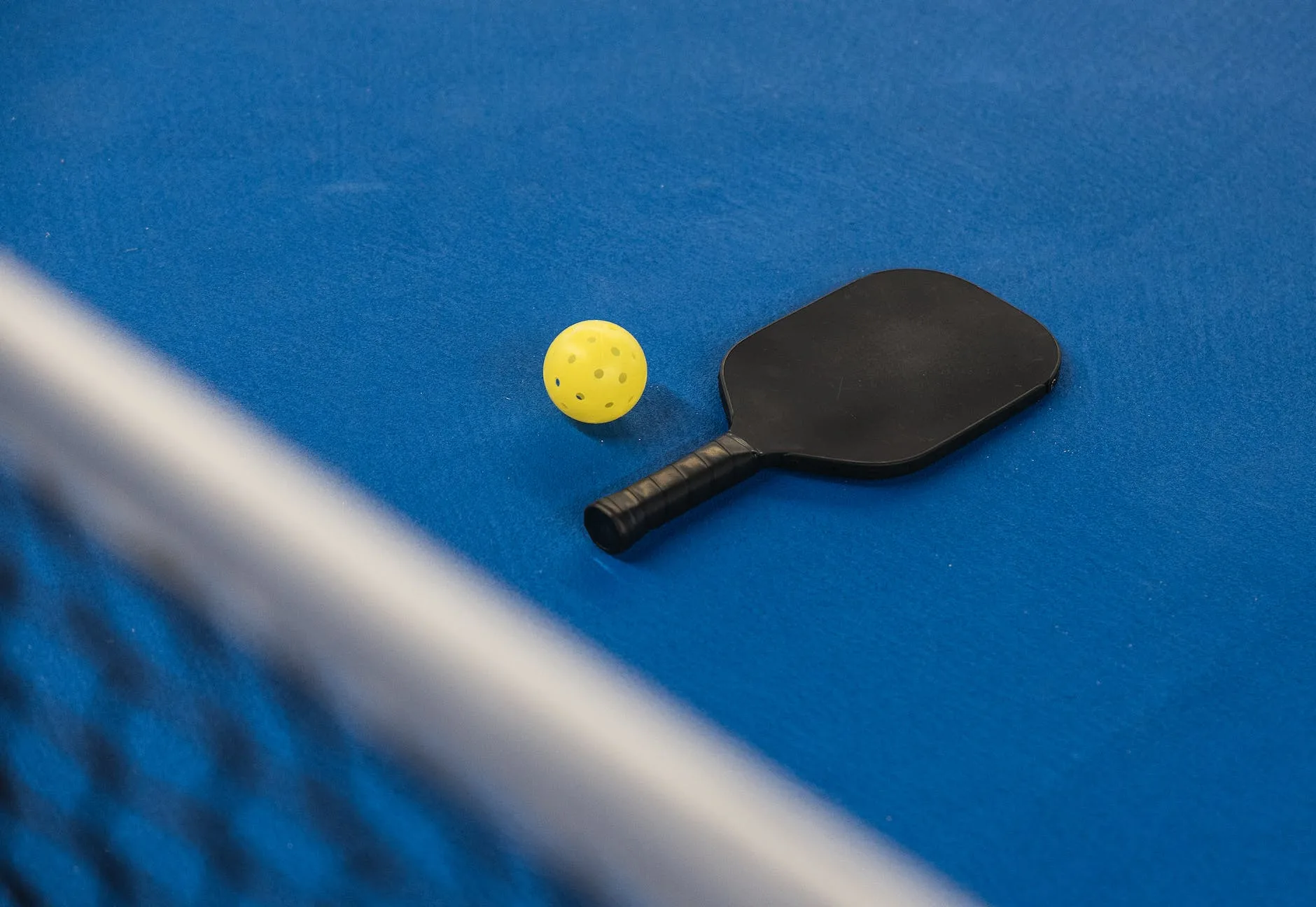 pickleball paddle ball court net
