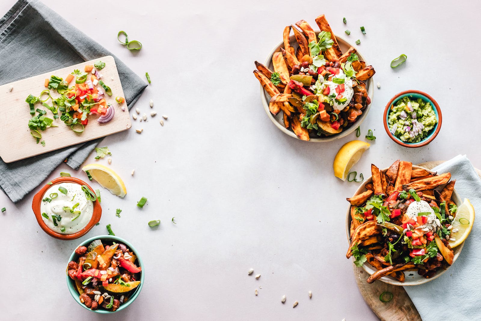 assorted salads on bowls
