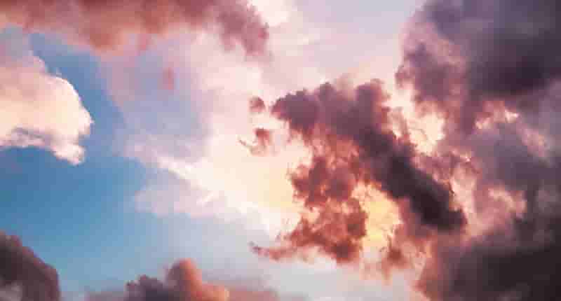 Down Angle Photography of Red Clouds and Blue Sky
