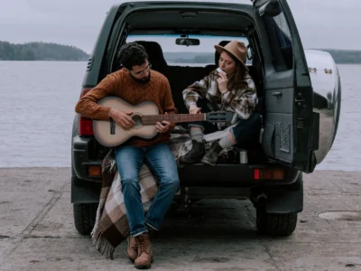 couple playing musical instruments