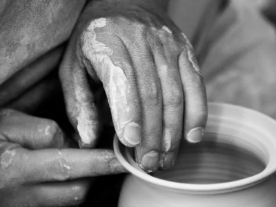 adult arts and crafts clay dirty