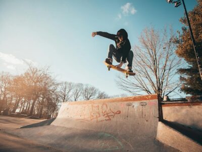 Man Doing A Skateboard Trick