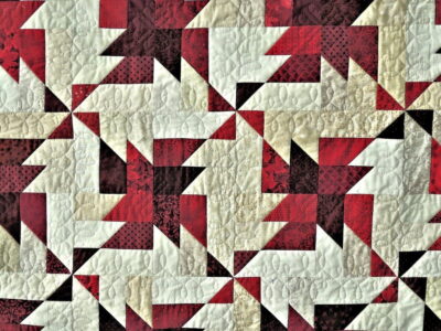 prize winning quilt, triangle design, fabric