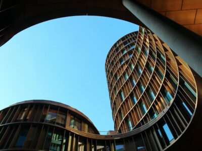 Worm's Eye View of City Buildings