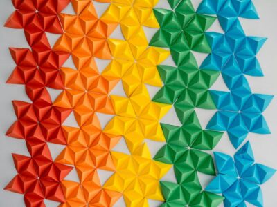 assorted-color star-themed decors